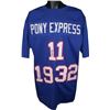 Image 1 : Craig James Signed Southern Methodist Mustangs Pony Express Blue Custom Jersey W/ Eric Dickerson & L
