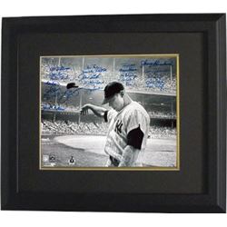 Ralph Terry Signed New York Yankees B&W 16X20 Photo Custom Framed Mickey Mantle Teammates W/ 21 Sign