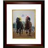 Image 1 : Easy Goer Signed Horse Racing 1989 Belmont Stakes 16X20 Photo Custom Framed Vs Sunday Silence W/ "He
