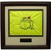 Image 1 : Ernie Els Signed 2005 Masters Flag Leather Framed