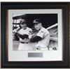 Image 1 : Joe Dimaggio Unsigned NY Yankees 11X14 Photo Leather Framed W/Mickey Mantle