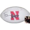 Tom Osborne Signed Nebraska Cornhuskers Logo Football (White Panel-Black Sig)