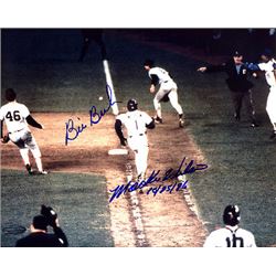 Bill Buckner Signed Boston Red Sox 16X20 Photo 10-25-86 (Game 6 World Series) W/Mookie Wilson