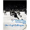 Bobby Hull Signed Chicago Blackhawks Vintage B&W 8X10 Photo 1961 Cup Champs