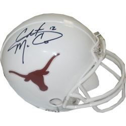 Colt Mccoy Signed Texas Longhorns Replica Mini Helmet #12- Mccoy Hologram