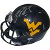 Geno Smith Signed West Virginia Mountaineers Riddell Speed Mini Helmet (Left Side Sig) - JSA Hologra