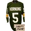 Paul Hornung Signed Green Bay Packers Green TB Prostyle Jersey 3/4 Sleeves HOF 86- JSA Hologram