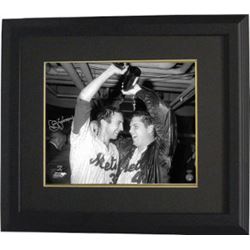 Jerry Koosman Signed New York Mets B&W 16X20 Photo Custom Framed  (1969 World Series Champagne Celeb