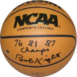 Bobby Knight Signed NCAA Wilson Indoor/Outdoor Basketball 76 81 87 Champs- Steiner Hologram (Indiana