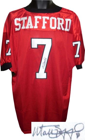 Matthew Stafford Signed Georgia Bulldogs Red Custom Jersey Matthew Stafford Signed Georgia Bulldogs Red Custom Jersey