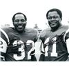 Image 1 : Matt Snell Signed New York Jets 8X10 B&W Photo With Emerson Boozer (Horizontal Black Sig)