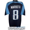 Marcus Mariota Signed Tennessee Titans Blue Prostyle Jersey XL #8 (Black Sig)- Mariota Hologram
