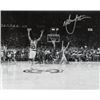 Image 1 : Christian Laettner Signed Duke Blue Devils Horizontal B&W Celebration Metallic 8X10 Photo '92 Shot V