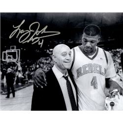 Larry Johnson Signed UNLV Runnin' Rebels B&W 8X10 Photo W/ Jerry Tarkanian- Steiner Hologram