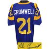Image 1 : Nolan Cromwell Signed Los Angeles Rams TB Blue Prostyle Jersey XL- JSA Hologram