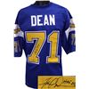 Image 1 : Fred Dean Signed Los Angeles Rams TB Blue Prostyle Jersey HOF 08 XL