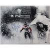 Brian Dawkins Signed Philadelphia Eagles 16X20 Spotlight Photo #20 (Horizontal-White Jersey-Smoke-Tu