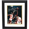 Image 1 : George Gervin Signed San Antonio Spurs 8X10 Photo Custom Framed Dual HOF 96 & ICE (Shooting)