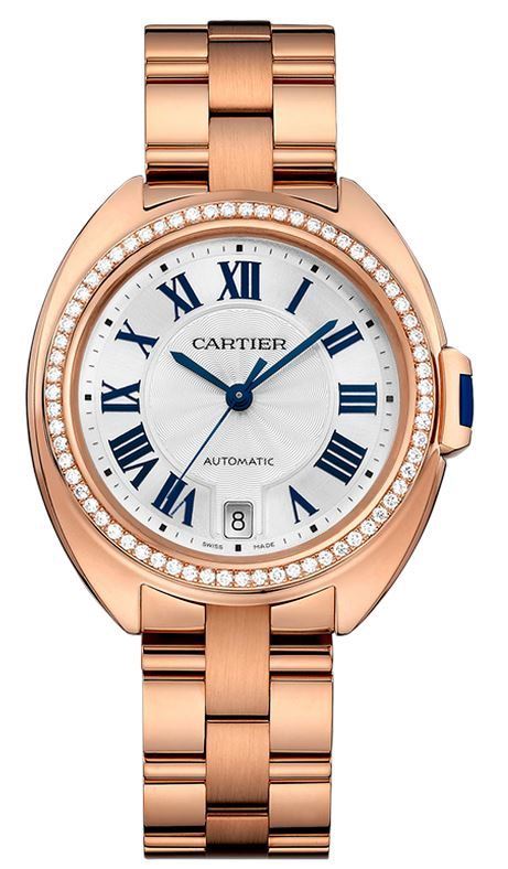 Cartier Cle De 35mm 18kt Rose Gold Diamond Women Watch