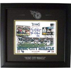 Music City Miracle Signed Tennessee Titans 8X10 Photo W/ Kevin Dyson Signature Custom Engraved Logo 
