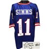 Image 1 : Phil Simms Signed New York Giants Blue Prostyle TB Jersey #11- PSA Hologram