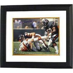 Dan Hampton Signed Chicago Bears 16X20 Photo Custom Framed Dual HOF 2002 & SB XX Champs