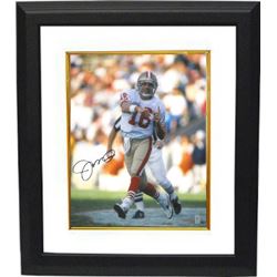 Joe Montana Signed San Francisco 49Ers 16X20 Photo Custom Framed (White Jersey Passing)- Montana Hol