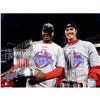 Image 1 : Ryan Howard And Cole Hamels W/ 2008 WS And MVP Trophies 8X10 Photo Uns.