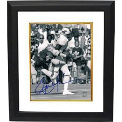 Eric Dickerson Signed Southern Methodist Mustangs 8X10 B&W Photo Custom Framed (Pony Express)