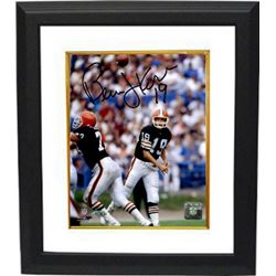 Bernie Kosar Signed Cleveland Browns 8X10 Photo Custom Framed (Brown Jersey Passing)- Steiner Hologr