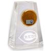 Image 1 : Cincinnati Reds Unsigned Tapered Crystal With Certified Authentic Field Dirt Display- MLB Hologram