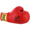Image 1 : Roberto Duran Signed Red Boxing Glove W/ "Manos De Piedra" Insc (Yellow Everlast Patch)