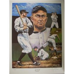 Ty Cobb Unsigned Detroit Tigers 18X24 Lithograph
