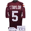 Image 1 : Tyrod Taylor Signed Virginia Tech Hokies Maroon Custom Jersey #5 2010 ACC Player Of The Year XL
