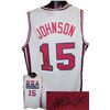 Image 1 : Magic Johnson Signed Team USA Olympic Dream Team White Custom Jersey
