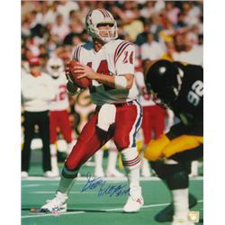 Steve Grogan Signed New England Patriots 16X20 Photo (Vs Steelers)