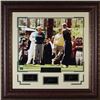 Image 1 : Tiger Woods Unsigned Engraved Signature Series 30X32 Photo On Tee W/Jack Nicklaus & Arnold Palmer