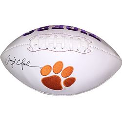 Dwight Clark Signed Clemson Tigers White Panel Logo Football