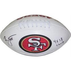 Ronnie Lott Signed San Francisco 49Ers Logo Football 4X SB Champ (Black Sig)