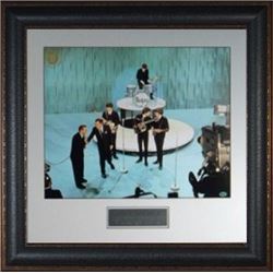The Beatles Unautographed 11X14 Photo Leather Framed Ed Sullivan Show (Entertainment)