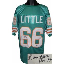 Larry Little Signed Miami Dolphins Teal TB Prostyle Jersey HOF 93