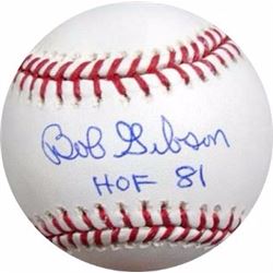 Bob Gibson Signed Official Major League Baseball HOF 81 (Cardinals)