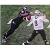 Image 1 : Terrell Suggs Signed Baltimore Ravens 16X20 Photo Sacking Drew Brees