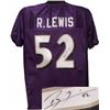 Image 1 : Ray Lewis Signed Baltimore Ravens Purple Prostyle Jersey XL #52