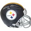 Image 1 : Franco Harris Signed Pittsburgh Steelers Riddell TB Gray Mask Mini Helmet #32 (Silver Sig)