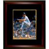 Bret Saberhagen Signed Kansas City Royals 8X10 Photo Custom Framed (Blue Jersey Pitching)- Steiner H