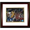 Image 1 : Magic Johnson Signed Los Angeles Lakers 16X20 Photo Vs Jordan Custom Framed