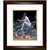 Image 1 : Bret Saberhagen Signed Kansas City Royals 8X10 Photo Custom Framed (Blue Jersey Pitching)- Steiner H