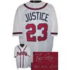 Image 1 : Dave Justice Signed Atlanta Braves White Custom Jersey 90 NL ROY