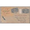 Image 1 : Sea Air Mail Cover with Yellow label of BRITISH FLIGHT Via Empire Cruise to Rangoon.